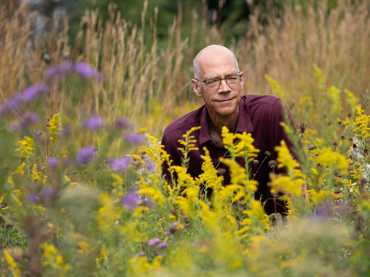 Gary doing some observing in his meadow